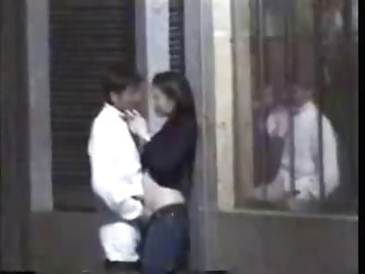 Couple In Street Voyeured