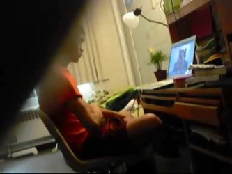 I Caught My Boy Friend With My Phone’s Camera As I Found Him Watching Porn On His Computer And Touching His Cock. He Had No Idea I Was Making This Gay